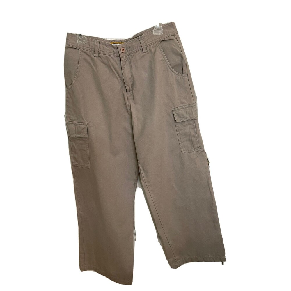 Free World Women’s Cargo Carpenter Pants Sz 13 High Waist Wide Leg Retro Y2K